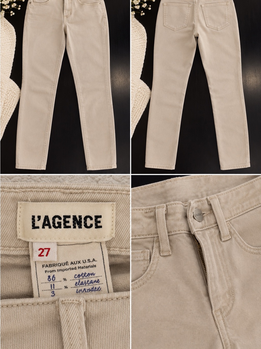 L'AGENCE Men's Beige Skinny Jeans